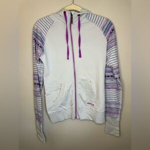 Marmot White Hoodie with Pink and Purple Trim